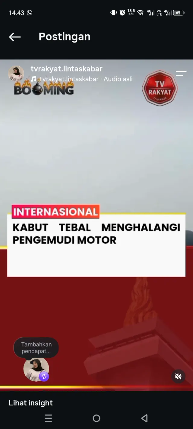 Kabut tebal menghalangin pengemudi motor  — Nasional