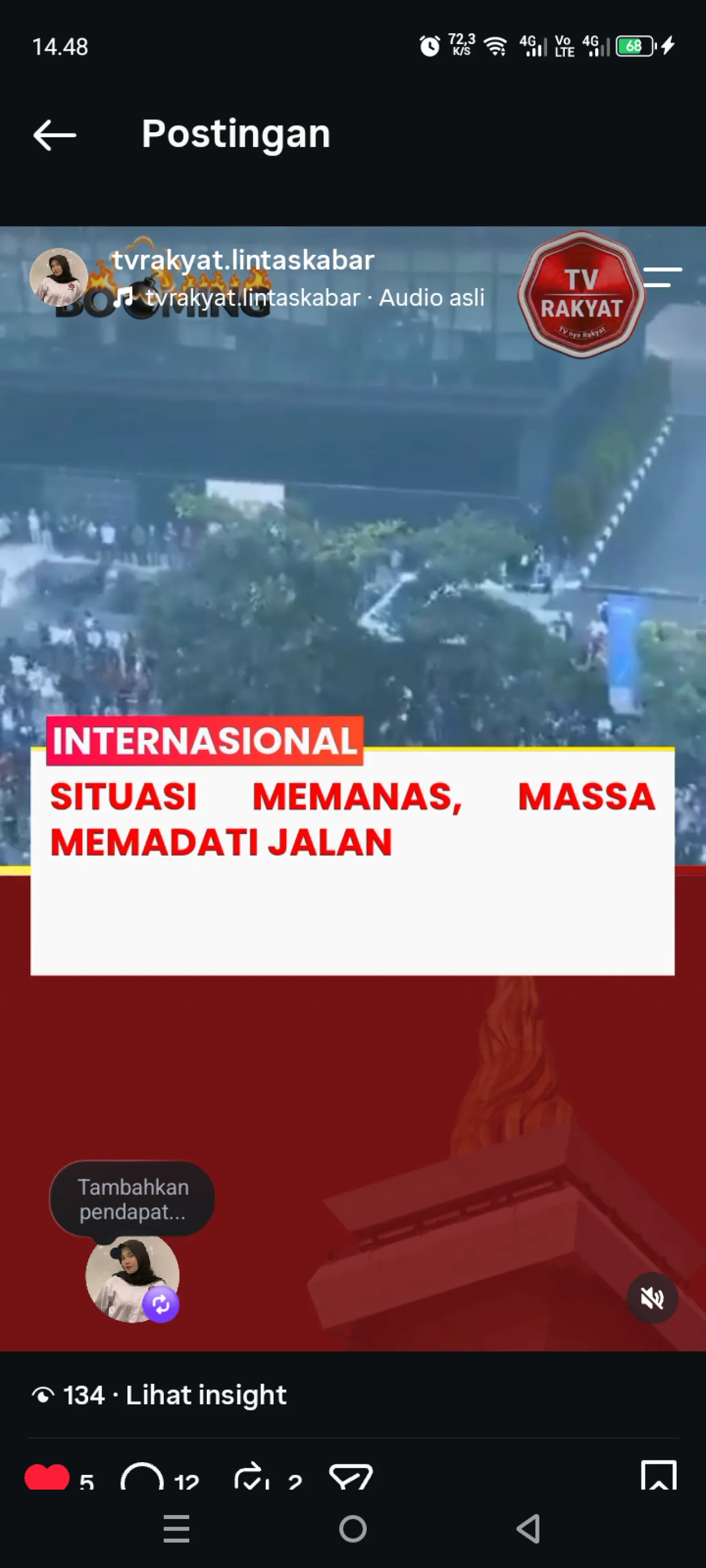 Situasi memanas, massa memadati jalan  — Internasional