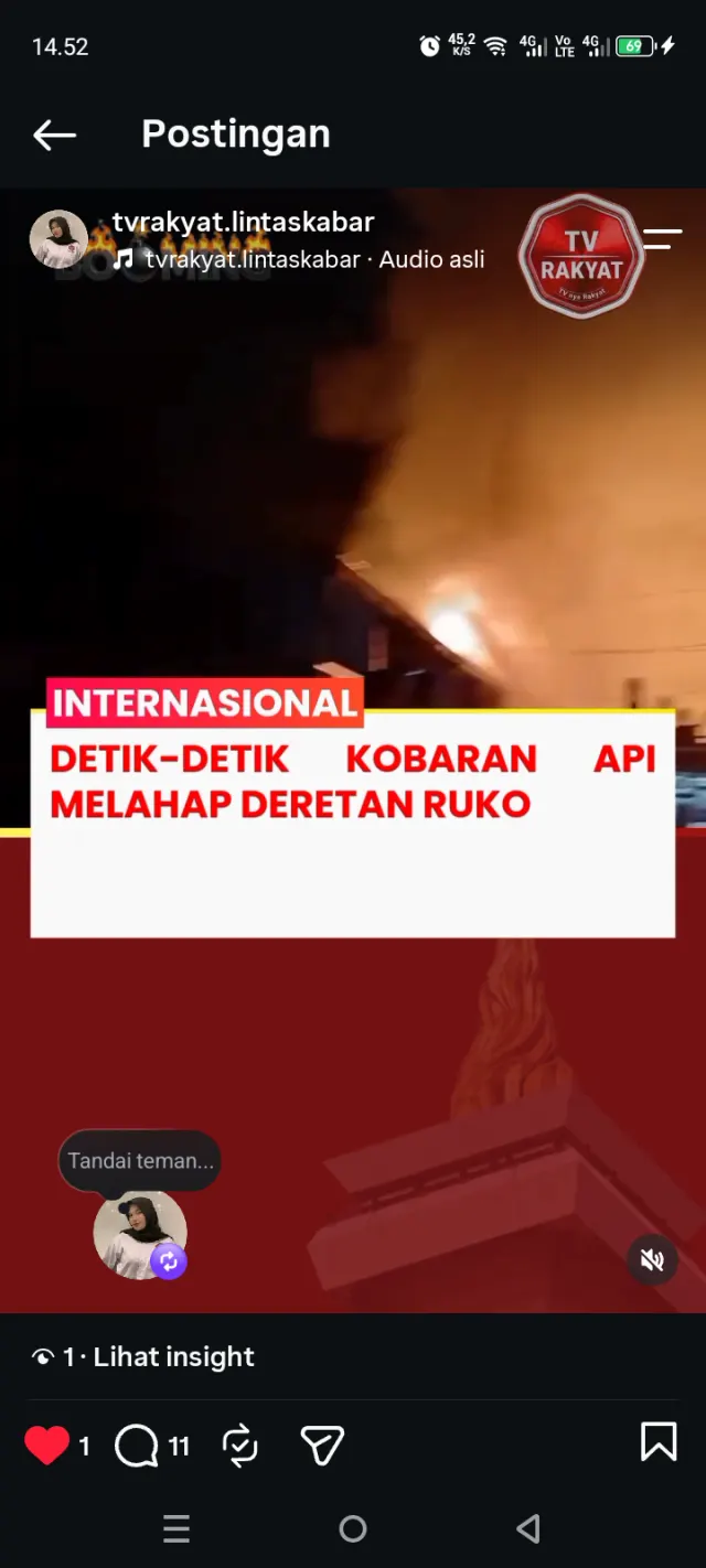 Detik detik kobaran api melahap deretan ruko — Internasional